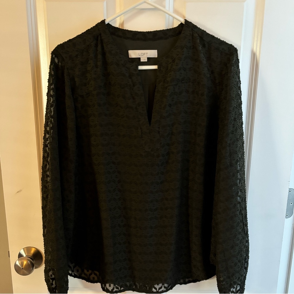 Loft Army Green Blouse, Size Medium
